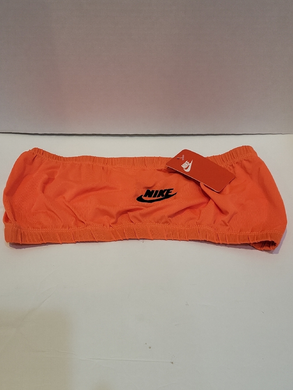 NWT NIKE Women's Woven Tube Top Bandeau Color Amarillo Orange #712, Size L